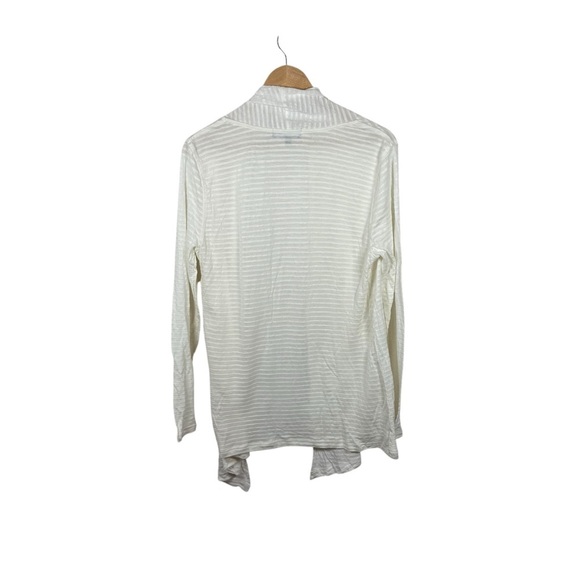 Grayson Women’s Open Semi-Sheer Striped Cardigan in Ivory Size L - Picture 7 of 7